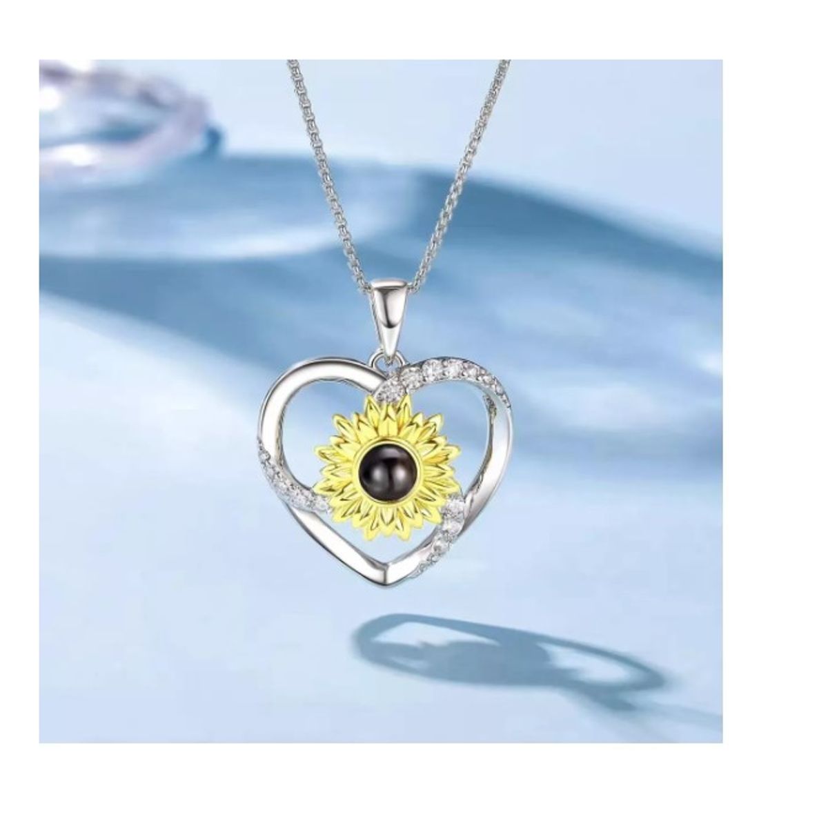 GENERICO - Collar Girasol Te Amo En 100 Idiomas Para Mujer Novia Pareja