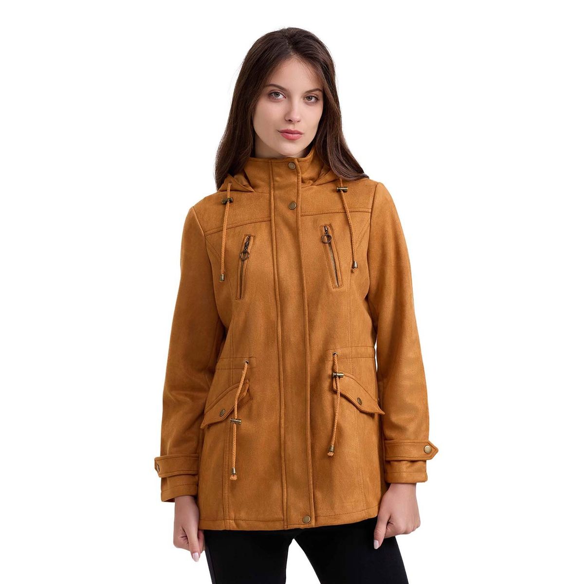 FASHION'S PARK - Chaqueta Mujer Gamuza Camel Oscuro Fashion's Park
