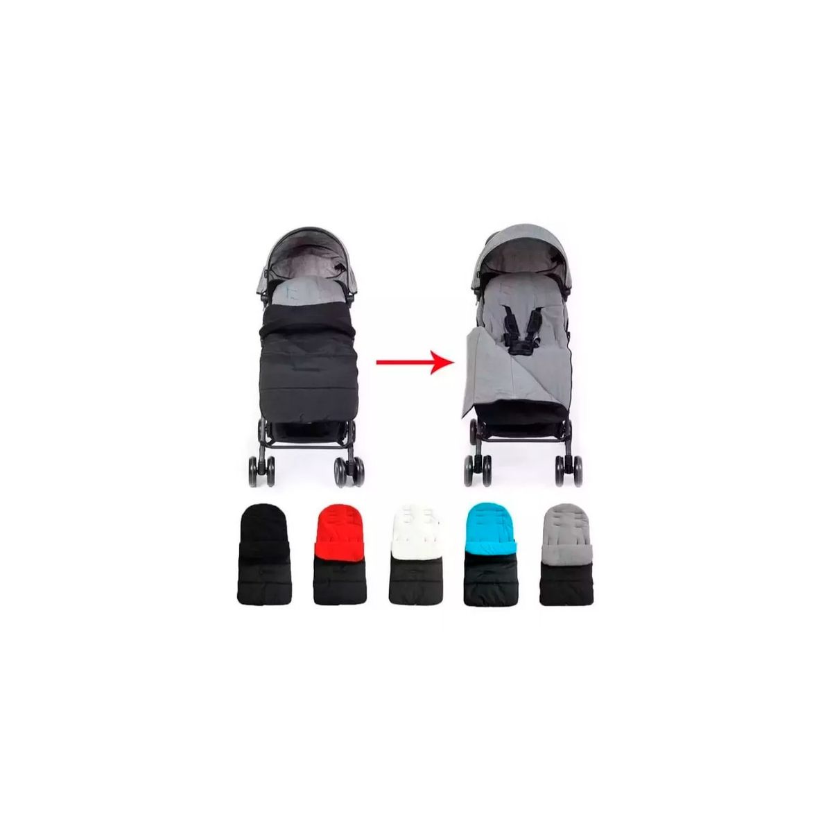 GENERICO - Saco Para Coche Bebé Impermeable Forro Polar Térmico