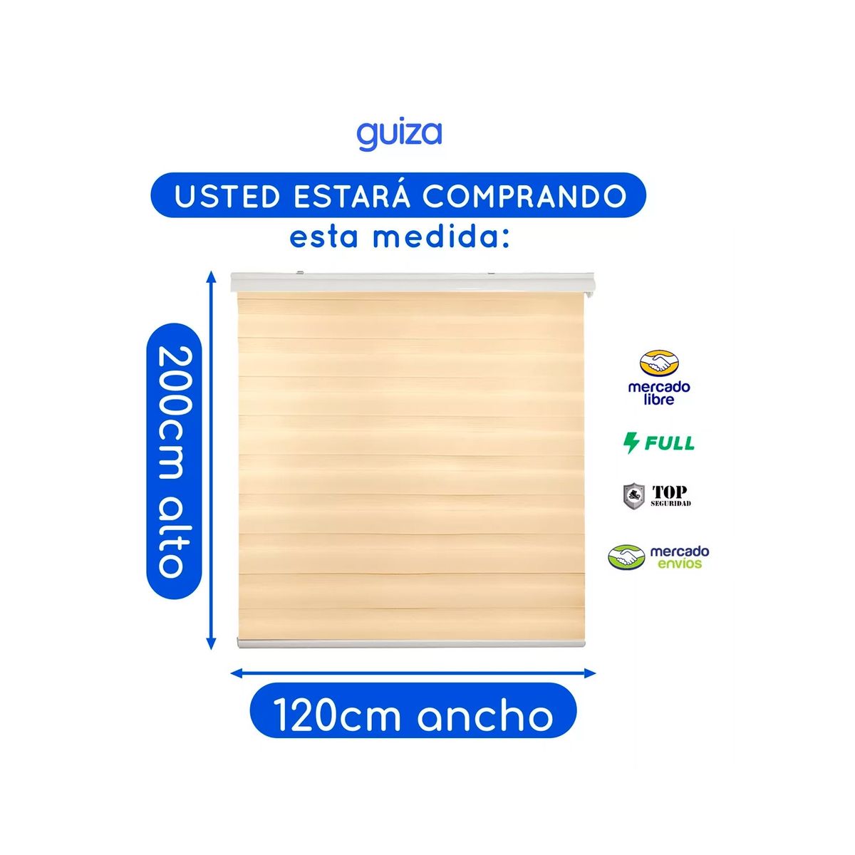 GENERICO - Cortina Roller Duo Zebra Día Y Noche 120 X 200 Cm