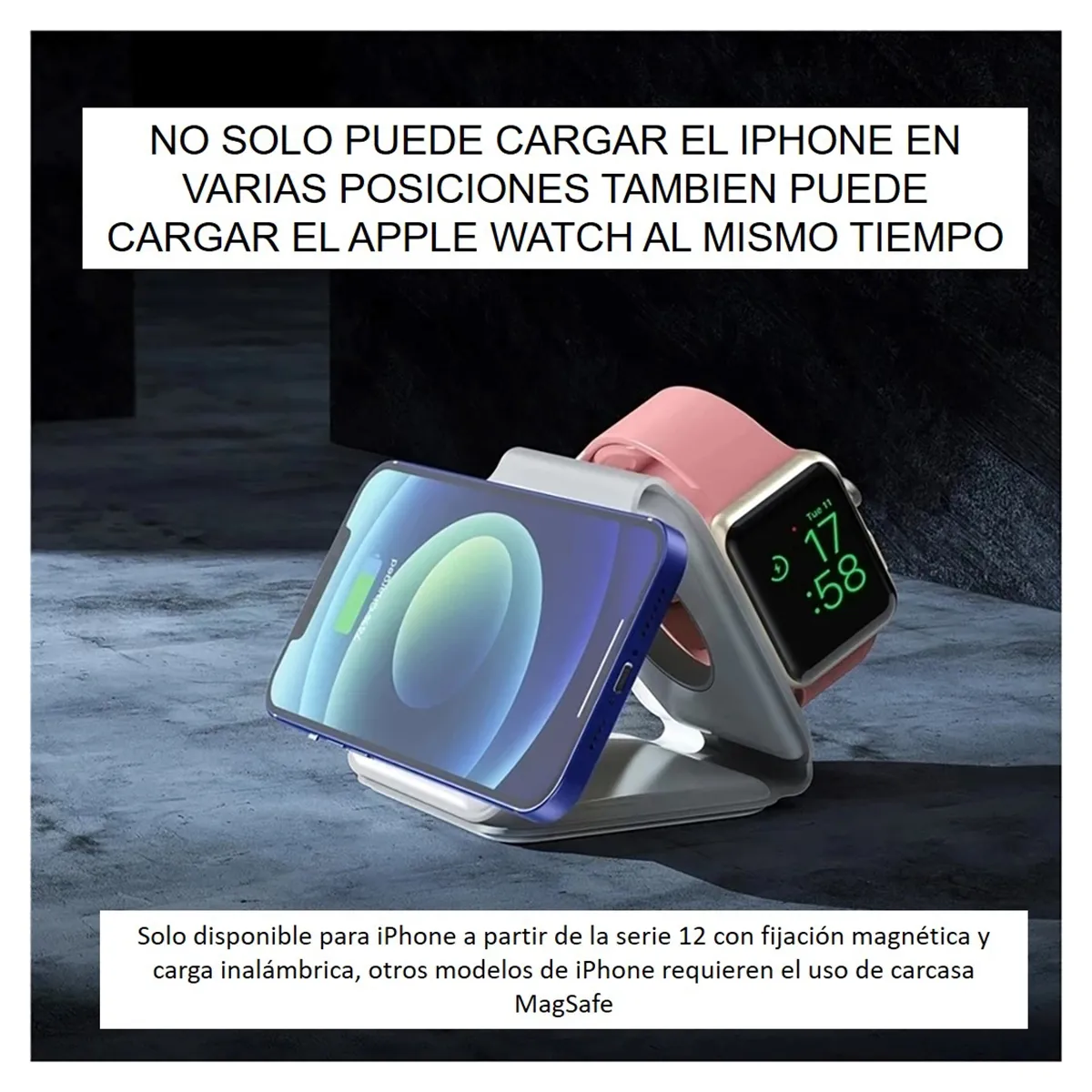 IRM - Cargador Inalambrico Para iPhone Magsafe Plegable Rapido