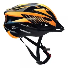 GENERICO - Casco Bici Adulto Ventilado Regulable Visera Talla S Naranja