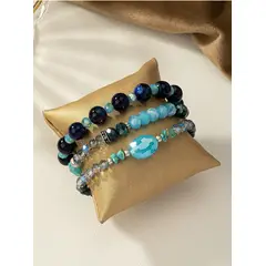 GENERICO - Pulsera con cuenta de color combinado en tonos azules
