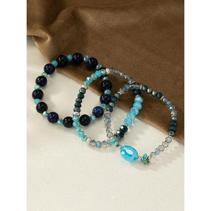 GENERICO - Pulsera con cuenta de color combinado en tonos azules