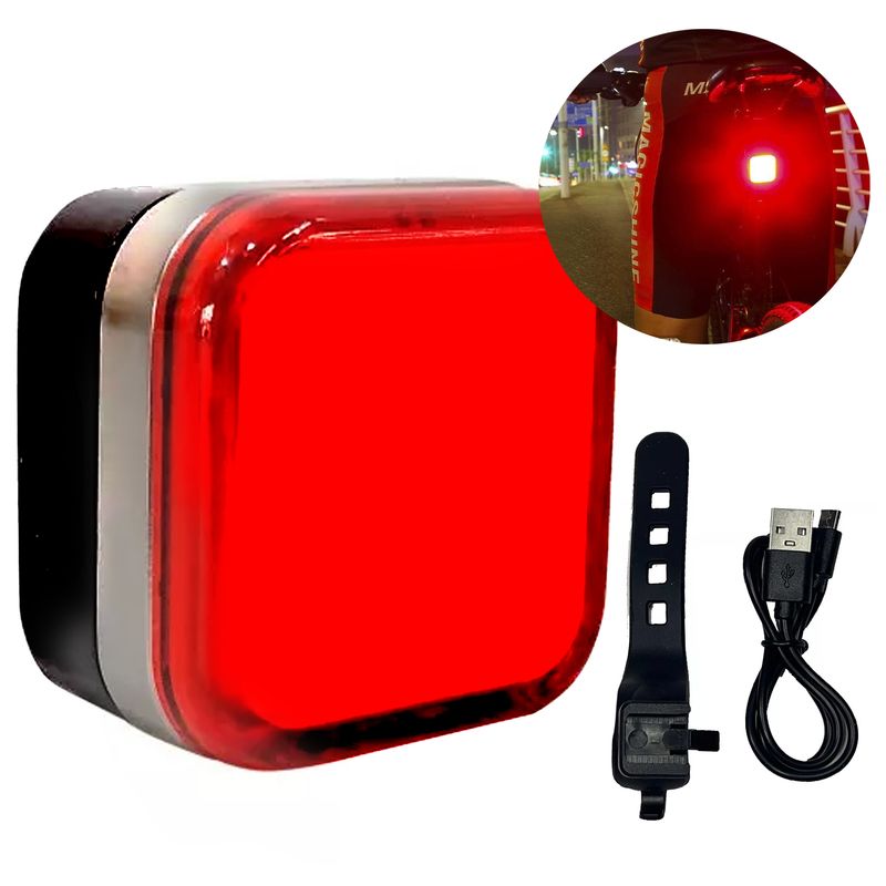 GENERICO - Luz Recargable Usb Trasera Running Bici 120 Lumens Seguridad