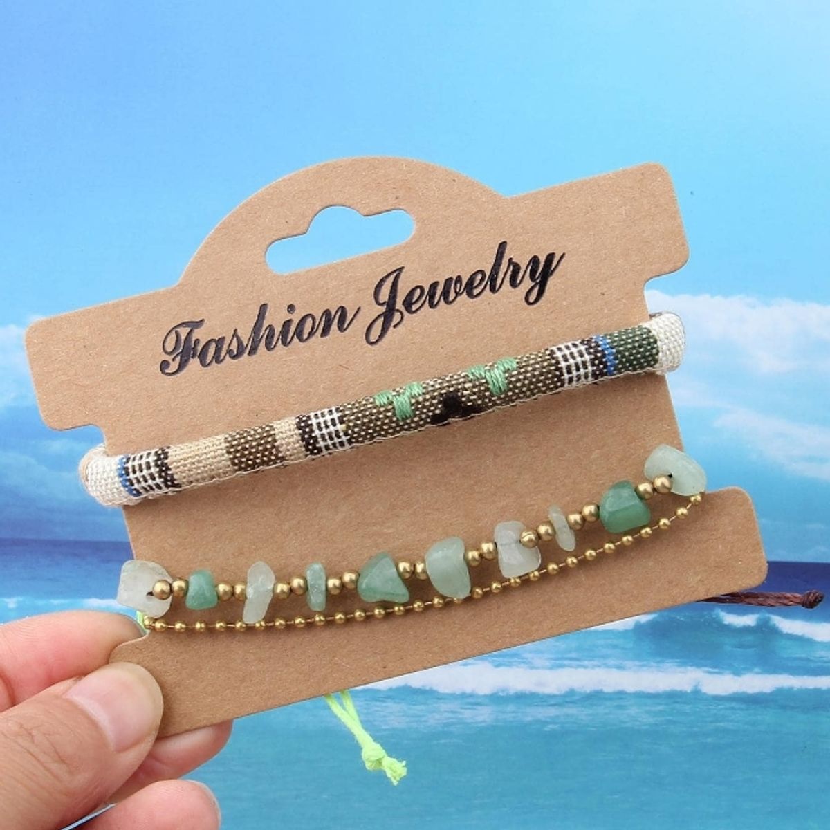 GENERICO - Pulsera con diseño de piedra y colores