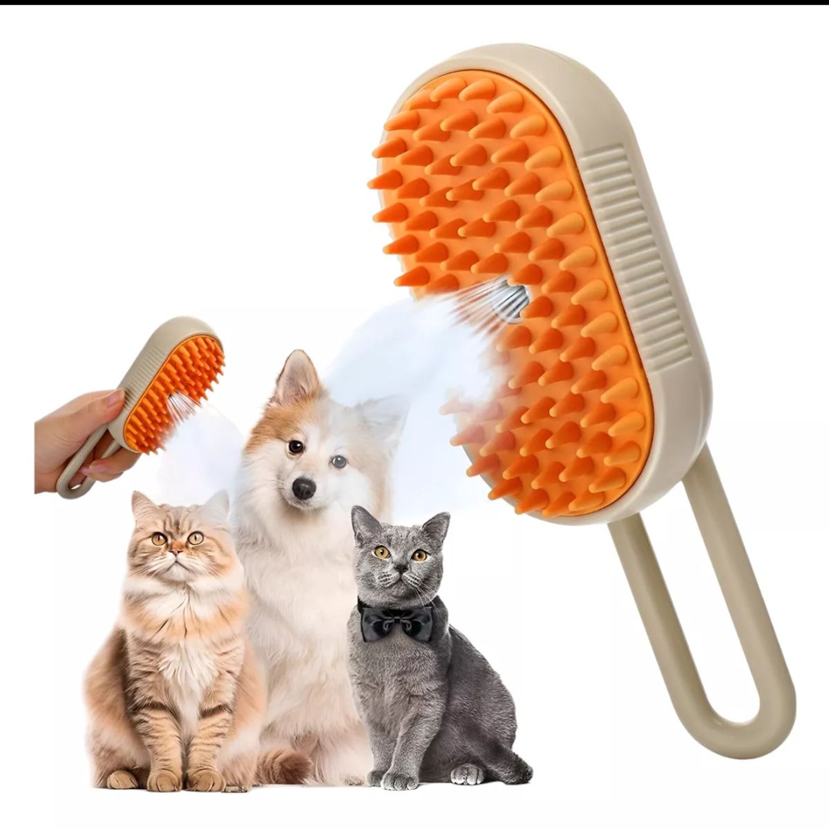 GENERICO - Cepillo De Vapor Autolimpiante 3 En 1 Para Perros Y Gatos