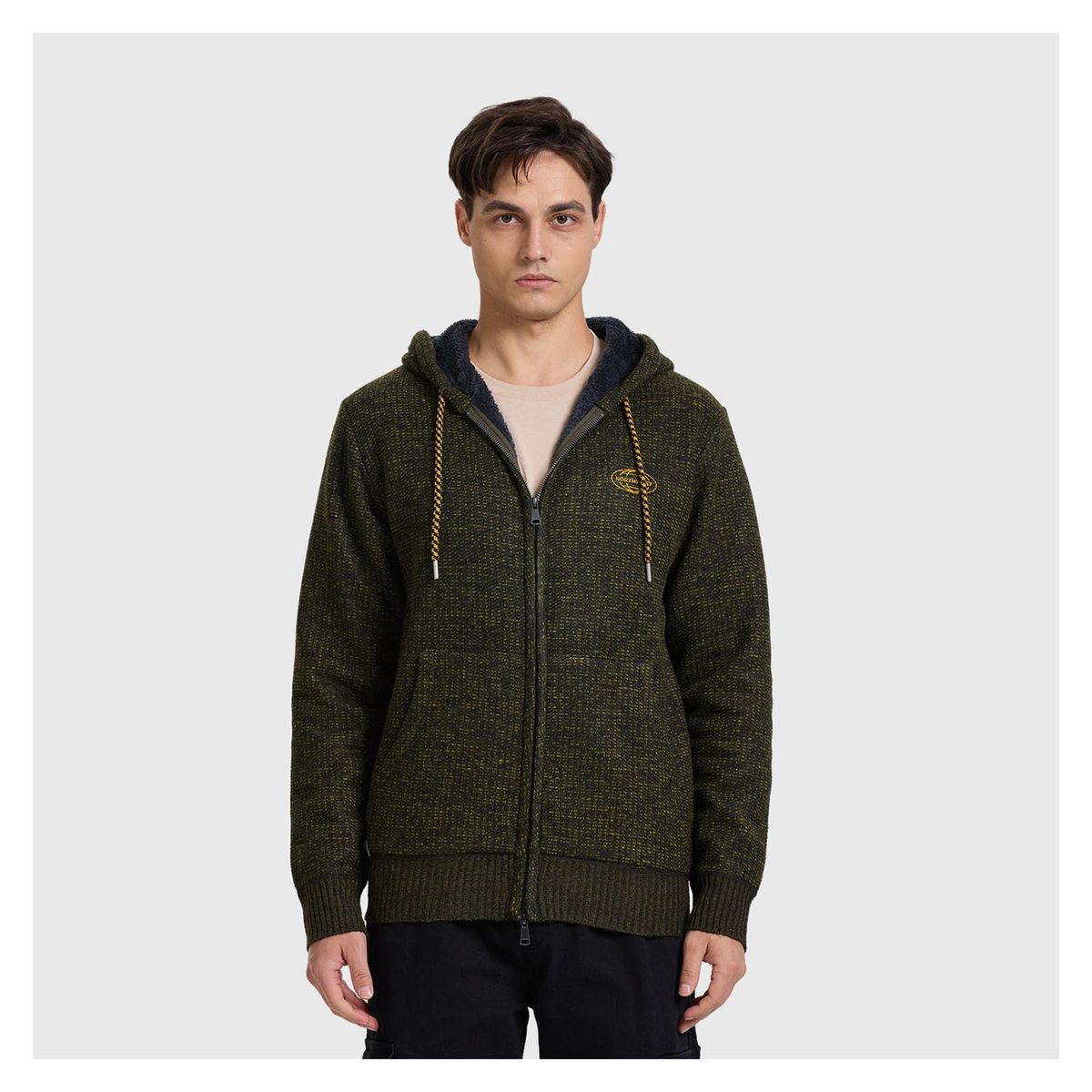 FASHION'S PARK - Polerón Hombre Full Zipper Verde Militar Fashion's Park