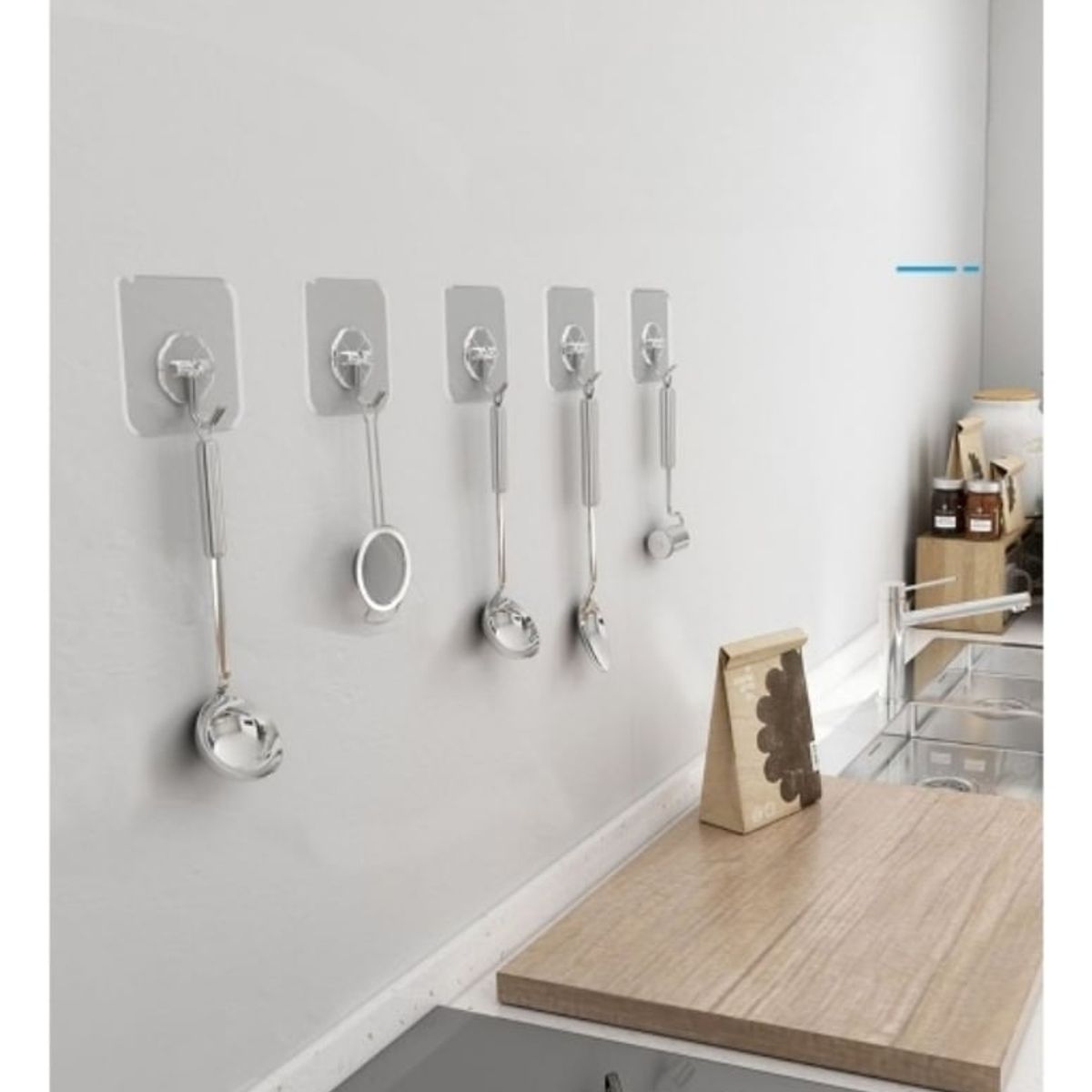 GENERICO - Pack 10 Unidades Gancho Para Pared / Metálico Con Adhesivo