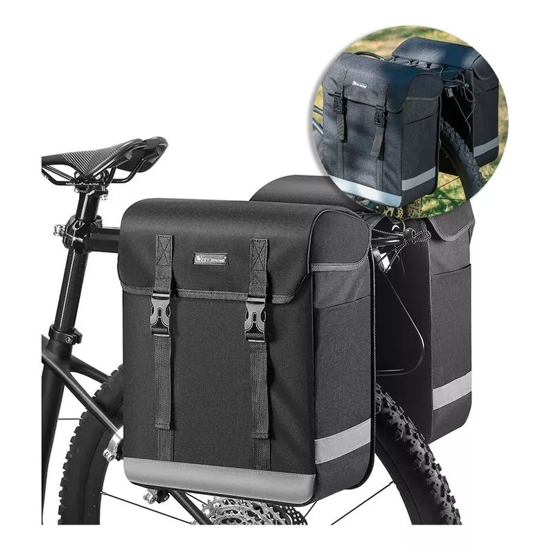GENERICO - Alforja Para Bicicleta Doble 33 Litros Refractante