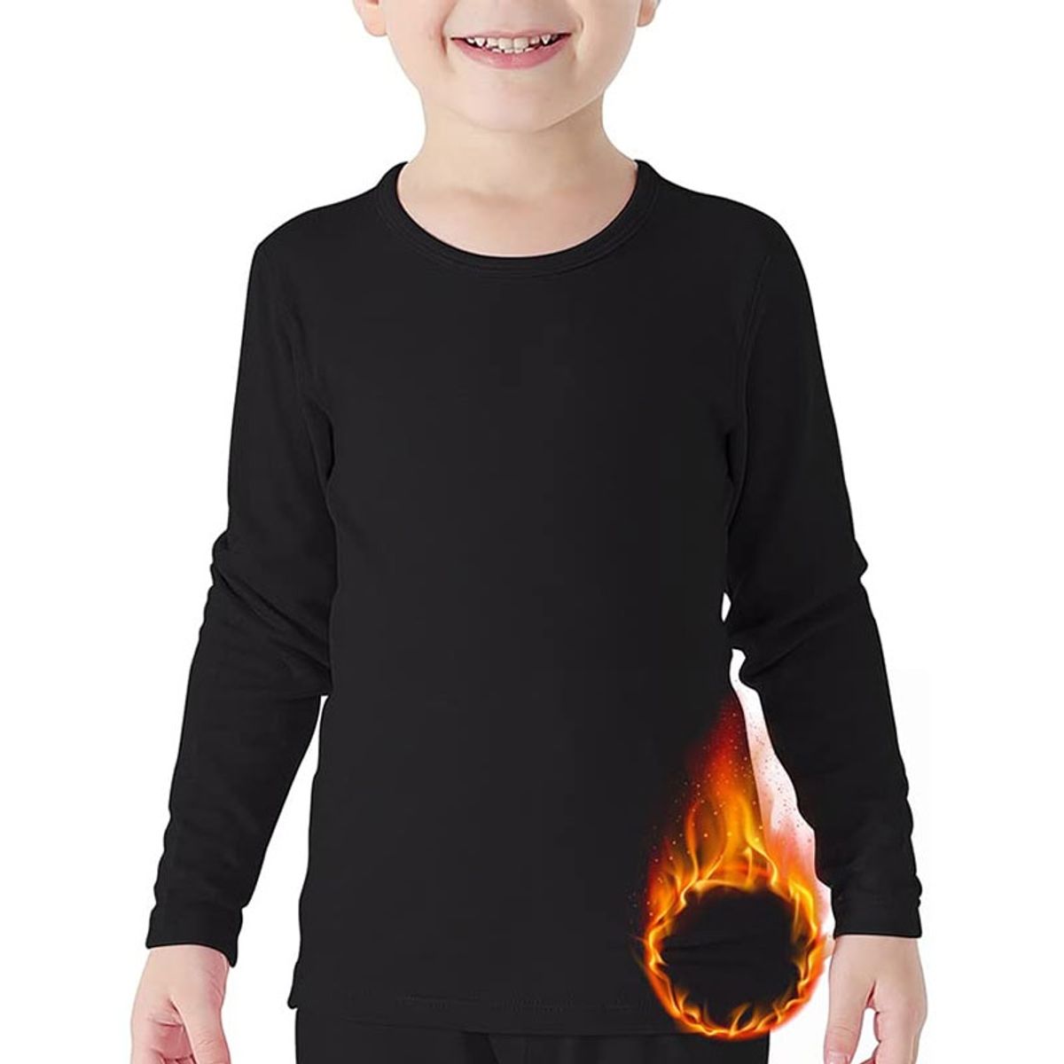 EVERSO - Pack 6 Camisetas De Niño Algodón Bambú Con Polar Manga Larga