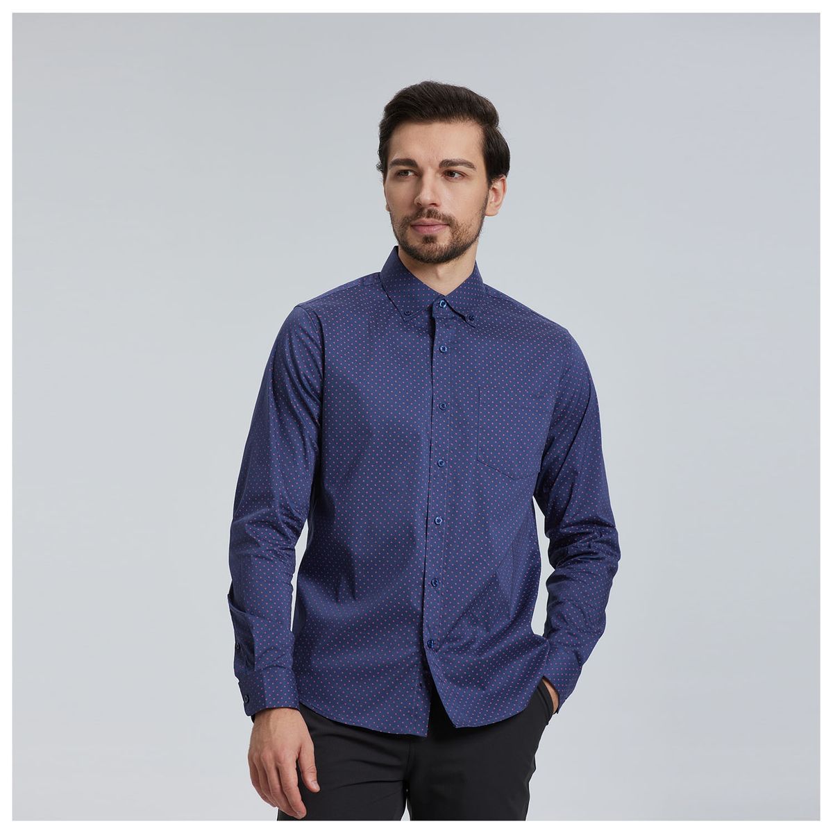 FASHION'S PARK - Camisa Hombre Full Print Azul Fashion's Park