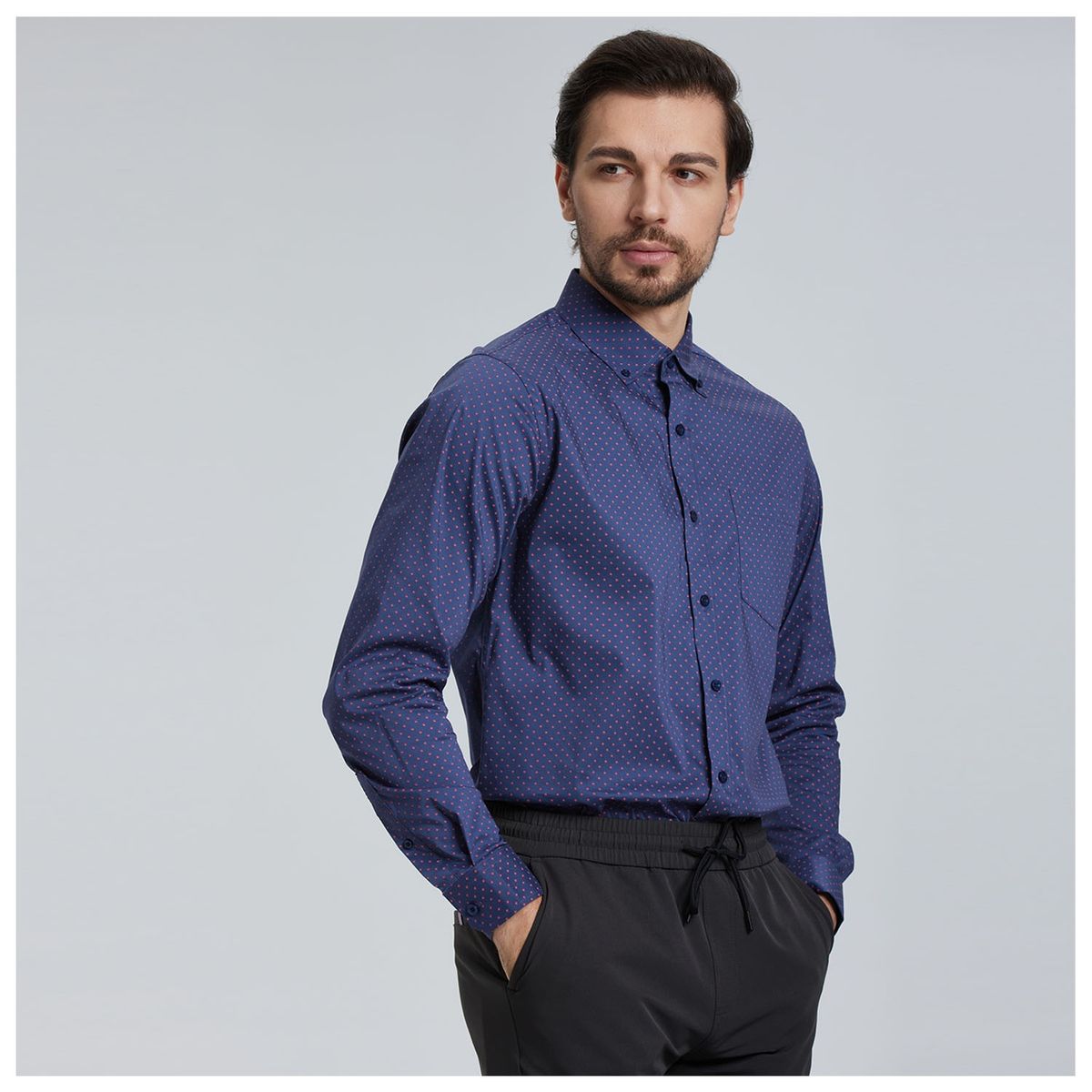 FASHION'S PARK - Camisa Hombre Full Print Azul Fashion's Park