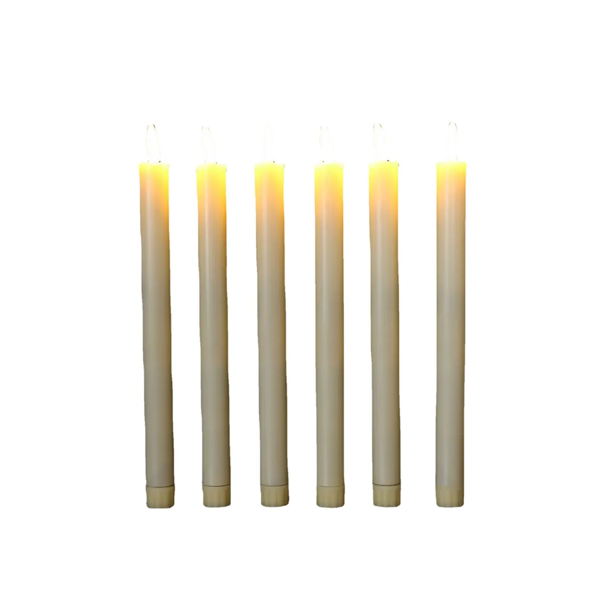 VATYERTY - 6 pcs Velas cónicas sin llama parpadeantes con pilas Led 3D