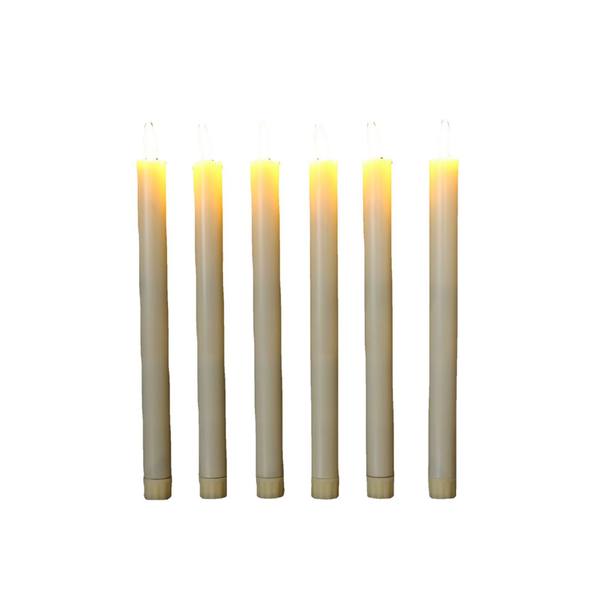 VATYERTY - 6 pcs Velas cónicas sin llama parpadeantes con pilas Led 3D