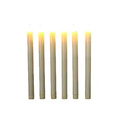 VATYERTY - 6 pcs Velas cónicas sin llama parpadeantes con pilas Led 3D