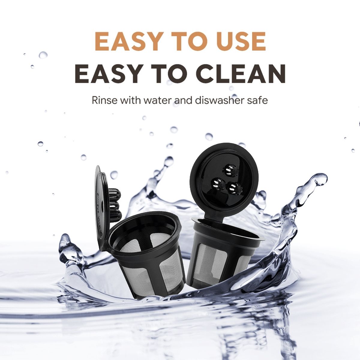 VATYERTY - 2 tazas K reutilizables para cafeteras Keurig