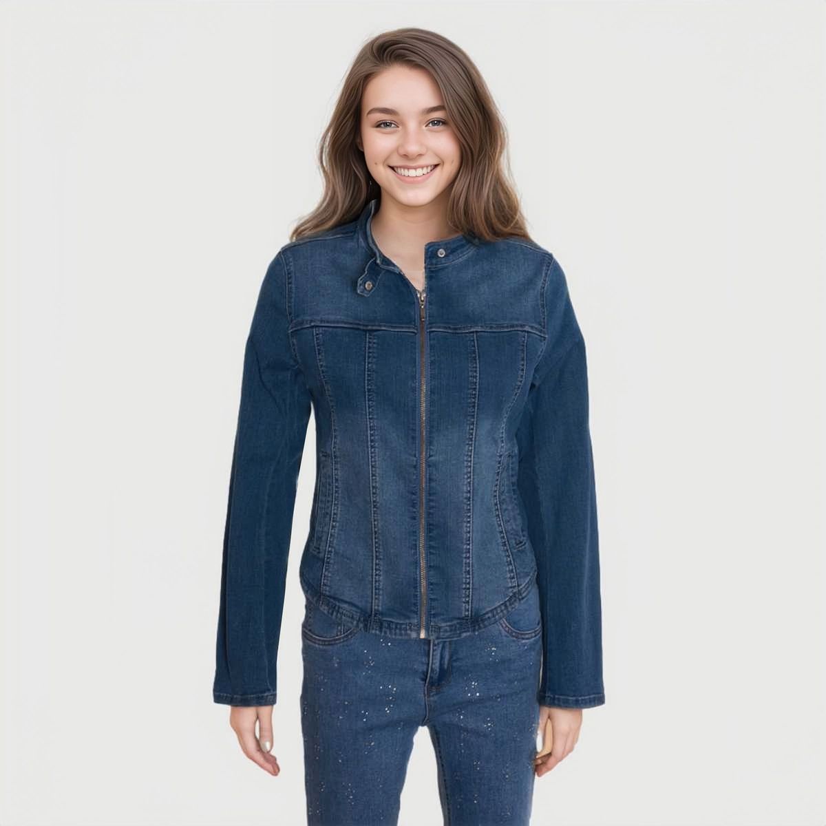 FASHION'S PARK - Chaqueta Mujer Ajustada Celeste Fashion's Park