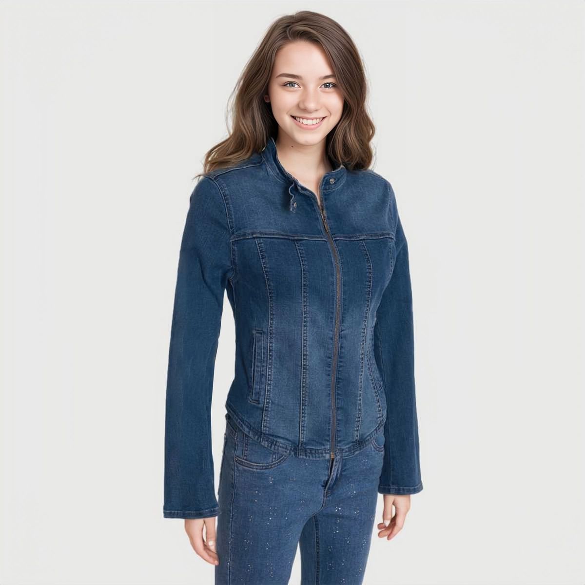 FASHION'S PARK - Chaqueta Mujer Ajustada Celeste Fashion's Park