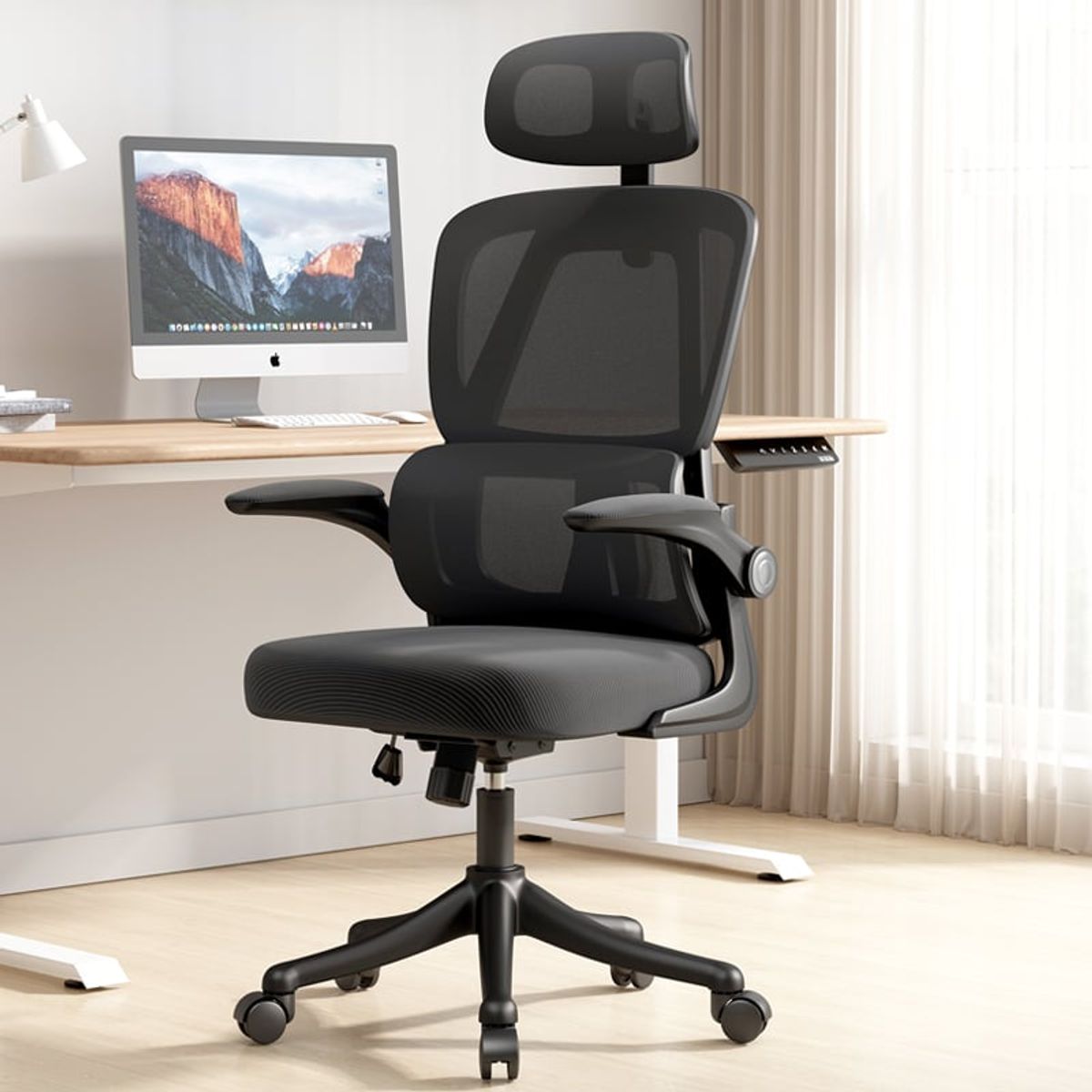 VIDITA - Silla Amia Ergonómica De Oficina Soporte Lumbar Elástico Negro