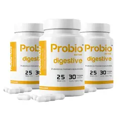 BIOSAMER - Probiótico 25 Billones Digestivo, 3 Frascos, 90 Cápsulas