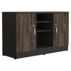 FMFURNITURE - Gabinete Fm-001N - Negro Soft / Coñac
