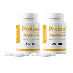 BIOSAMER - Probiótico 25 Billones Digestivo, 2 Frascos, 60 Cápsulas