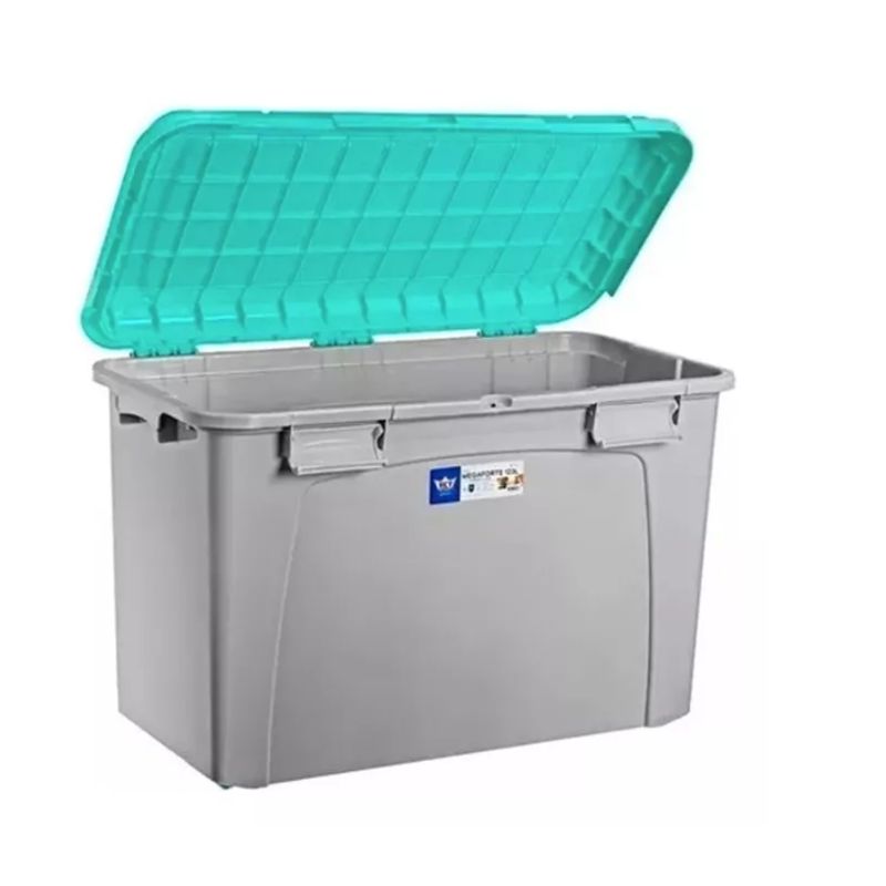 REYPLAST - Caja Organizadora Con Ruedas Almacenamiento 123 Lts gris