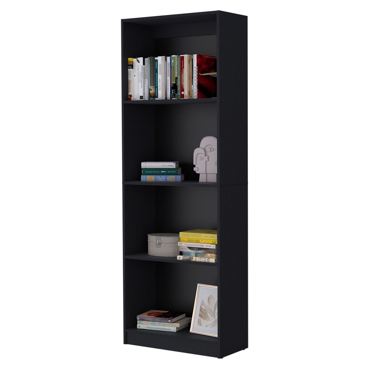 FMFURNITURE - Estante Biblioteca Negro 1806x628x299 cm…