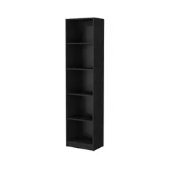 FMFURNITURE - Biblioteca Estante 5 Repisas Melamina Fm-018N Negro