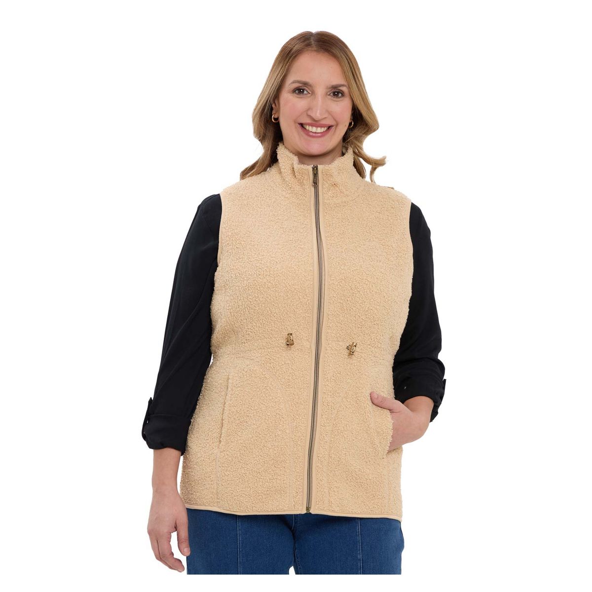 FASHION'S PARK - Polar Mujer Peludo Bouclé Beige Fashion's Park