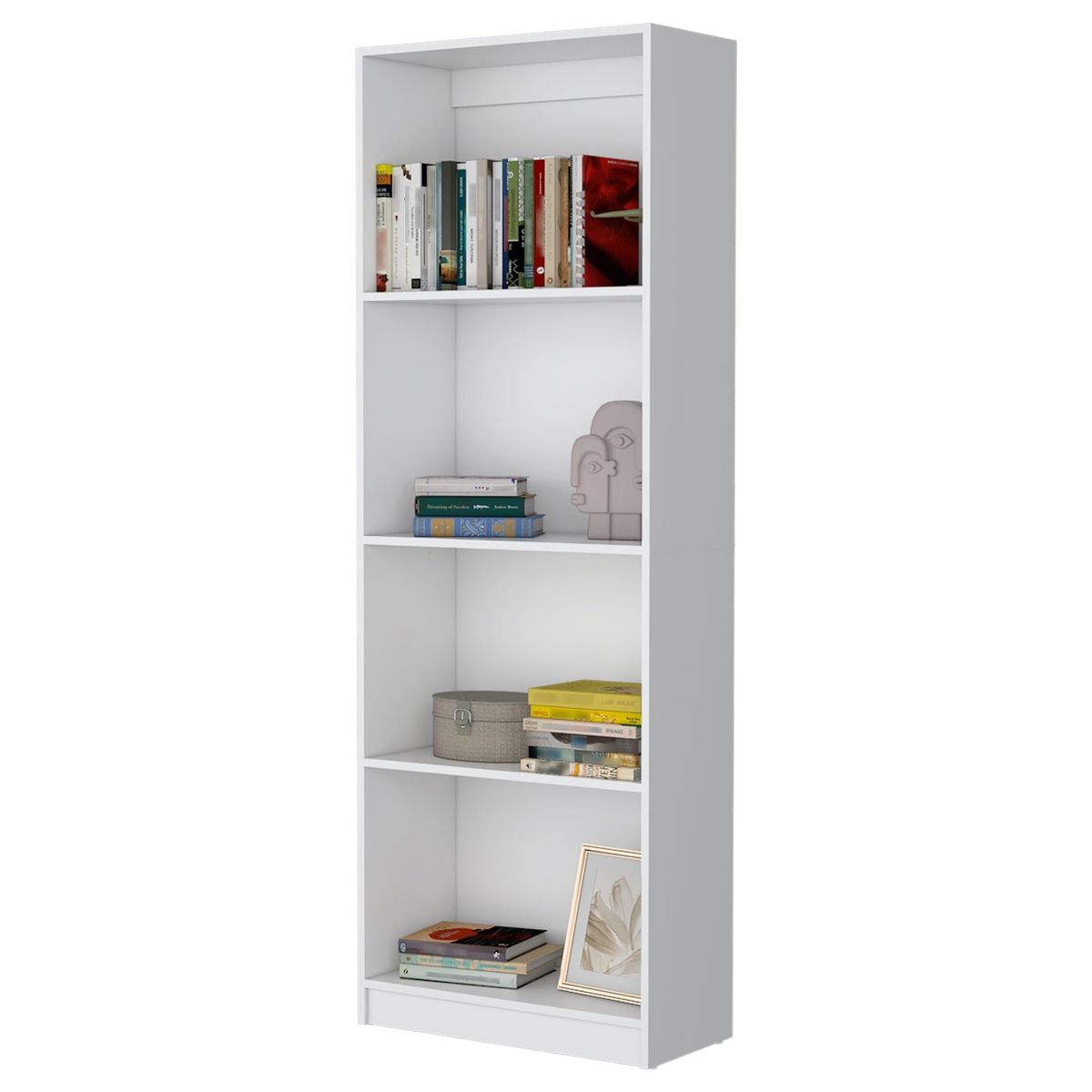FMFURNITURE - Estante Biblioteca 1806x628x299 cm Blanco…