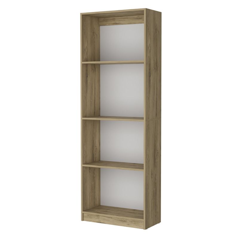 FMFURNITURE - Biblioteca Estante 4 Repisas Melamina - Café Claro 180.6x62.8x29.9 cm.