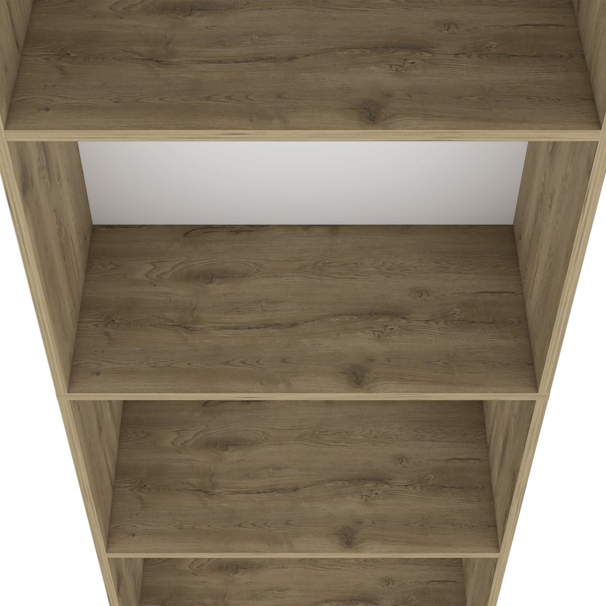 FMFURNITURE - Biblioteca Estante 4 Repisas Melamina Café Claro 180.6x62.8x29.9 cm