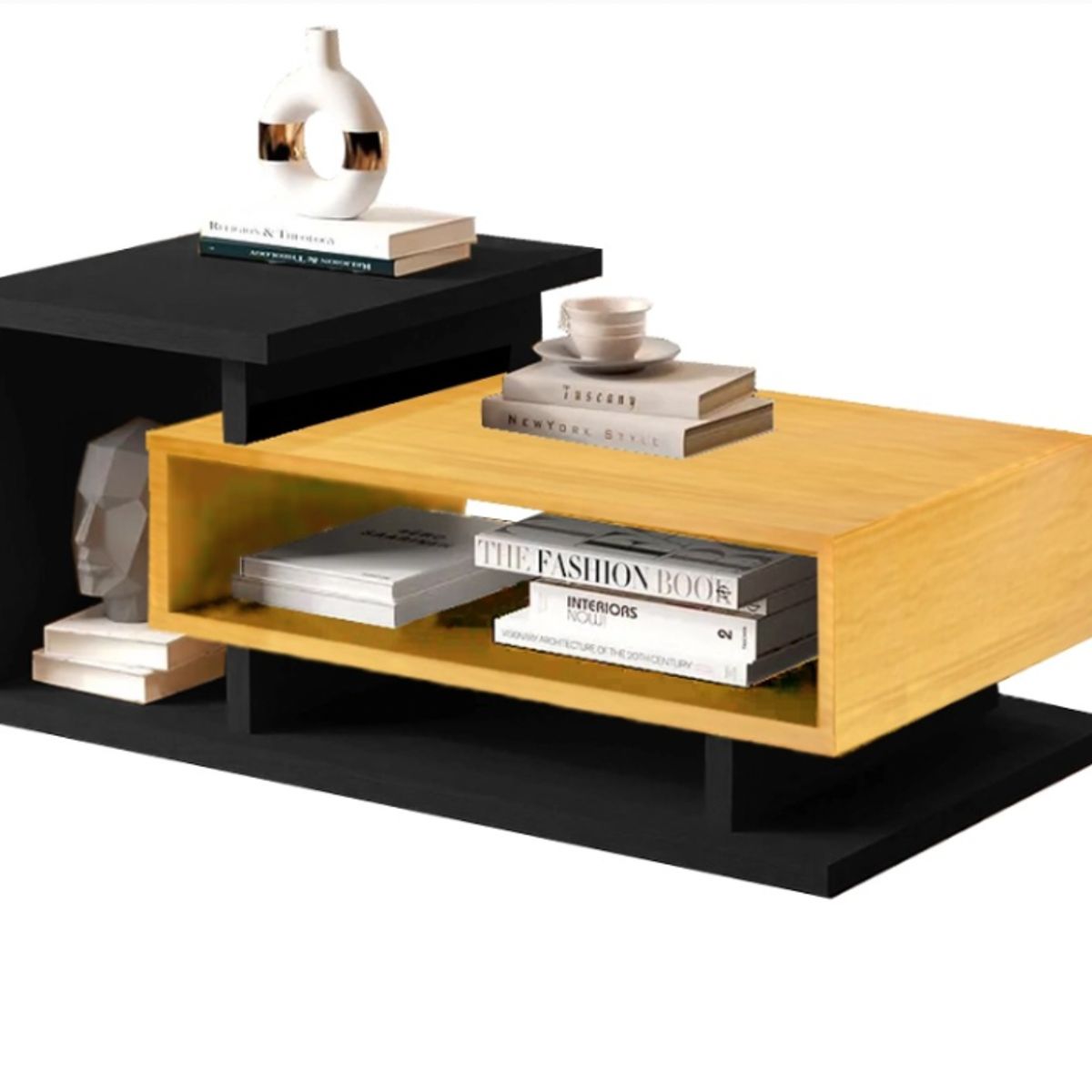 BE DESIGN - Mesa De Centro Boho CarameloNegro