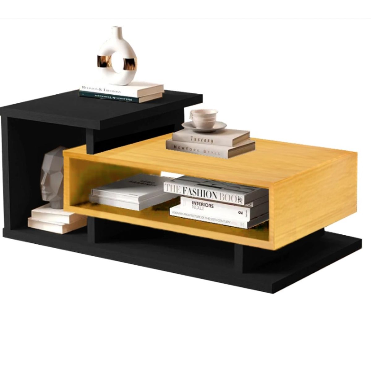 BE DESIGN - Mesa De Centro Boho CarameloNegro