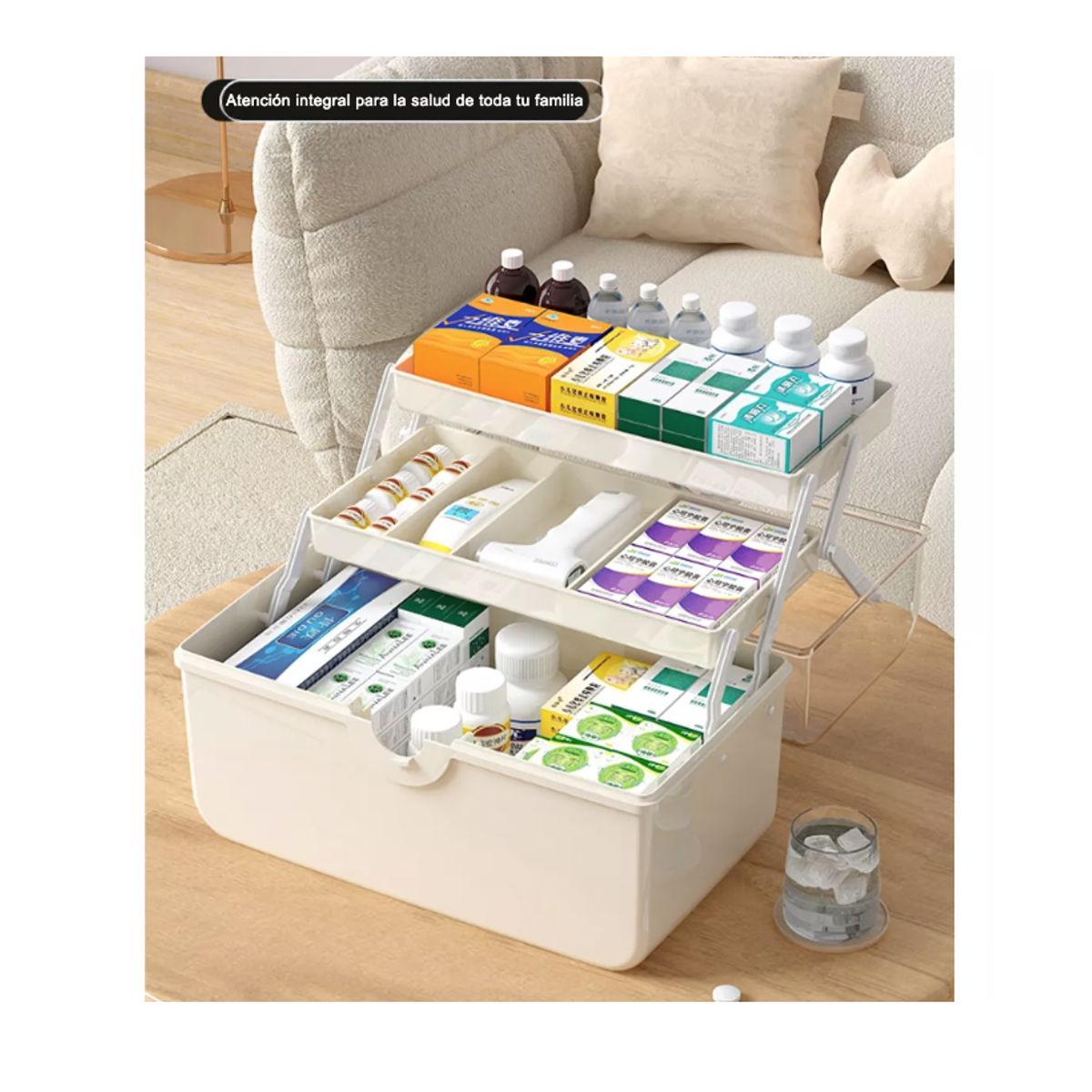 GENERICO - Caja Primeros Auxilios Botiquín Organizador 3 Niveles