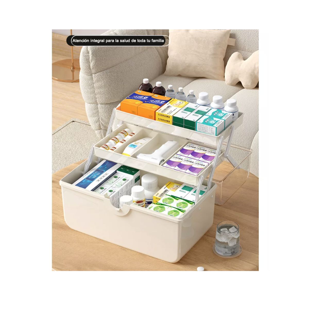 GENERICO - Caja Primeros Auxilios Botiquín Organizador 3 Niveles