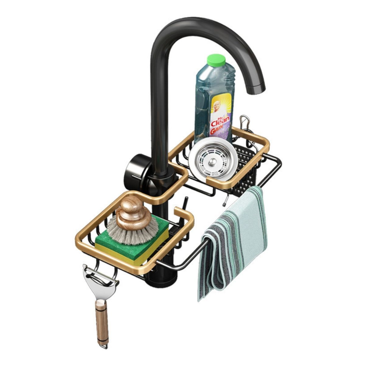 CRUSEC - Rejilla De Aluminio Para Fregadero De Cocina Color Dorado