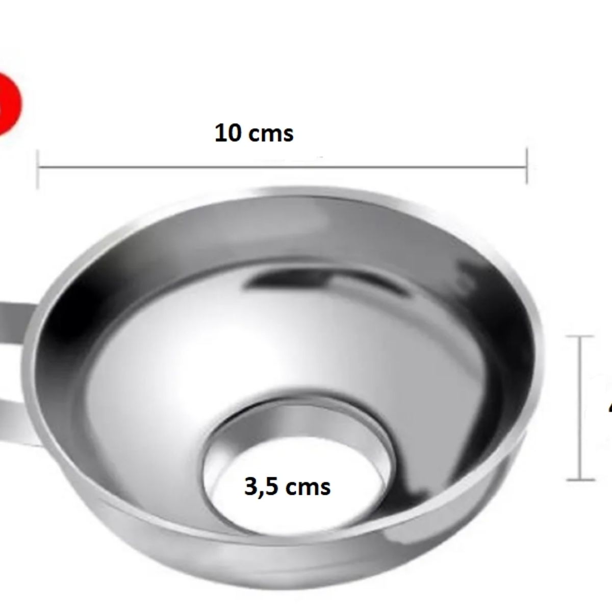 GENERICO - Embudo De Acero Inoxidable Boca Ancha, Talla S, 10 x 4,5 x 3,5 Cms