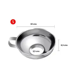 GENERICO - Embudo De Acero Inoxidable Boca Ancha, Talla S, 10 x 4,5 x 3,5 Cms