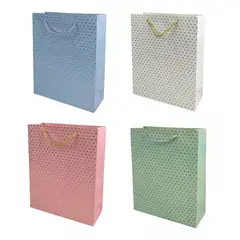 GENERICO - Pack 12 Bolsas De Regalo Puntos Grandes 30x40cm