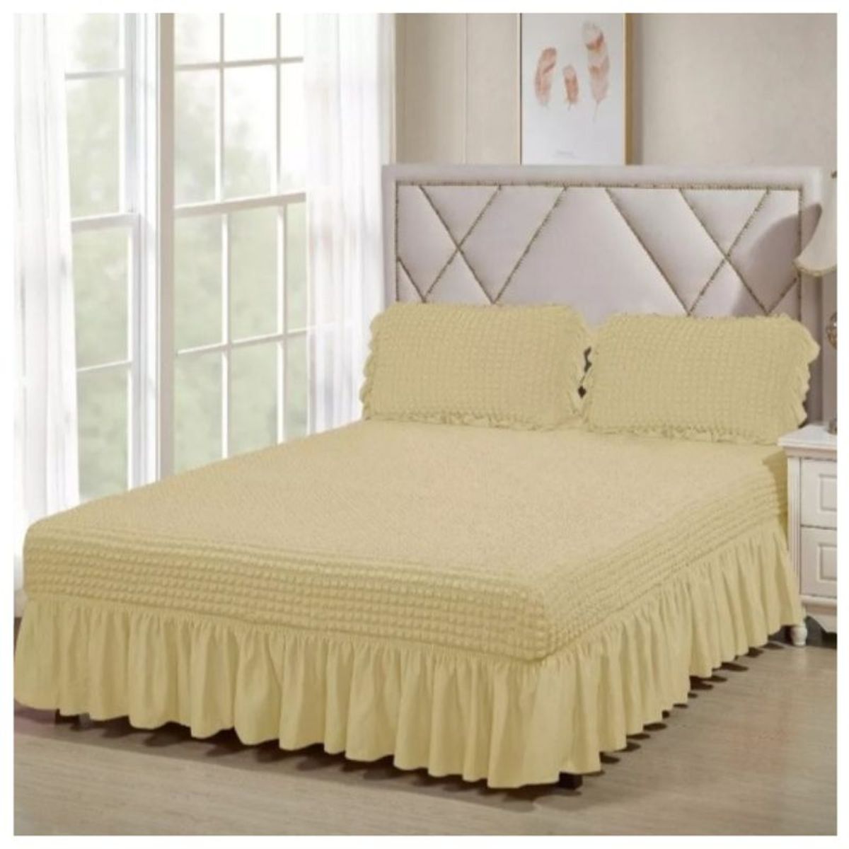 GENERICO - Faldón Turco Cubrecama Plaza Y Media Sin Funda Almohada