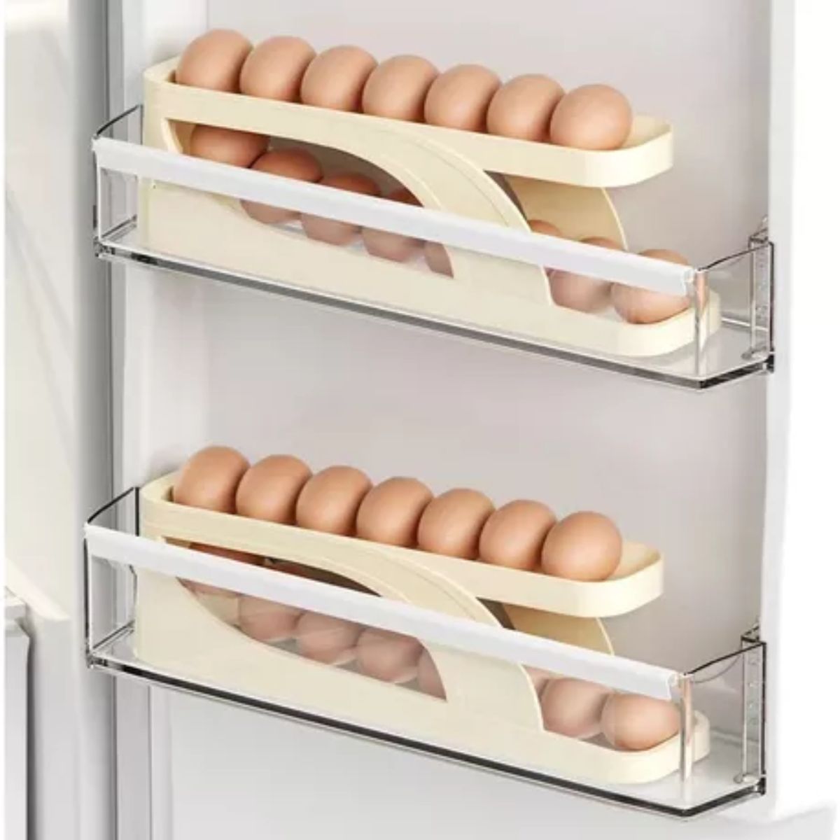 OEM - Pack 02 Dispensador Organizador De Huevos Rodantes Para Refrigerador