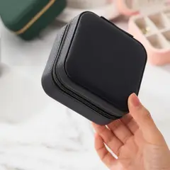 SANTU HOME & DECO - Joyero para Viaje Cuerina Negro