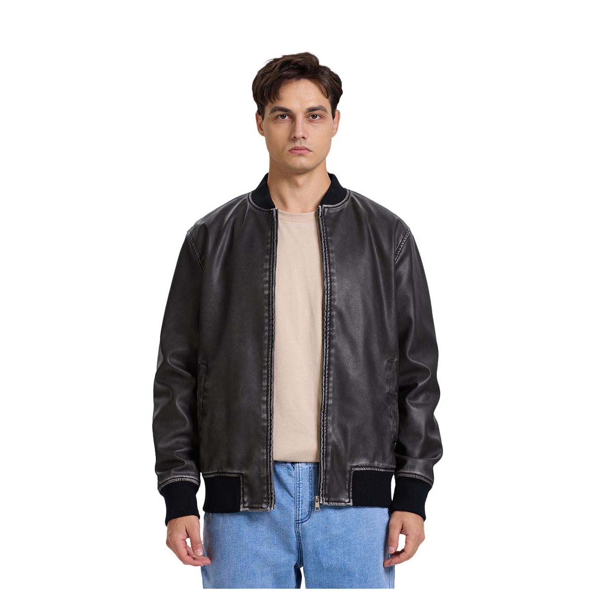 FASHION'S PARK - Chaqueta Hombre Bomber Negro Fashion's Park