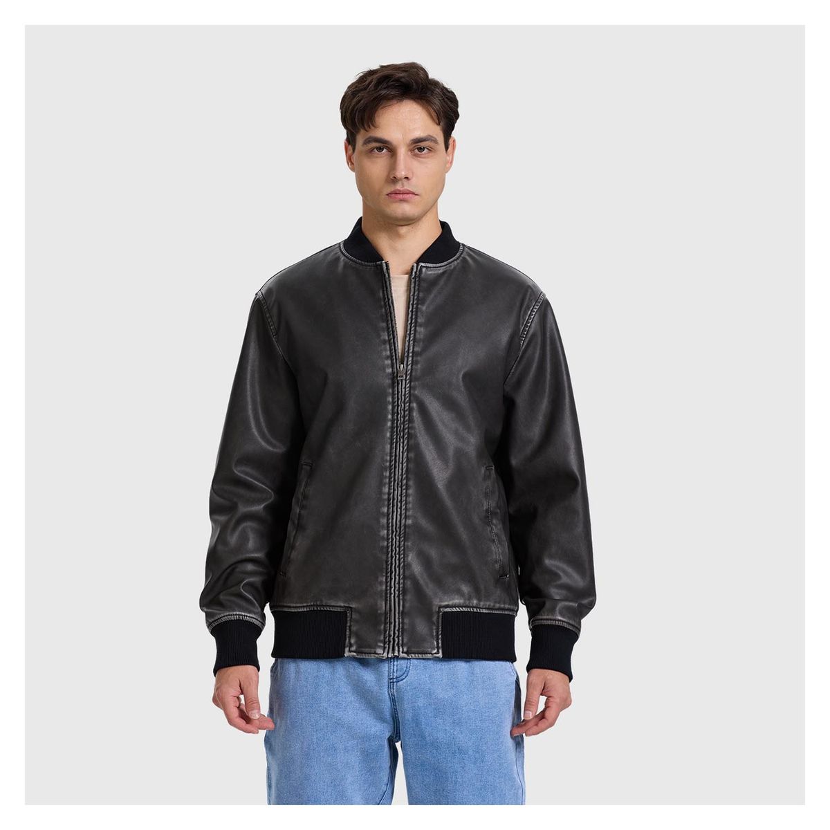 FASHION'S PARK - Chaqueta Hombre Bomber Negro Fashion's Park