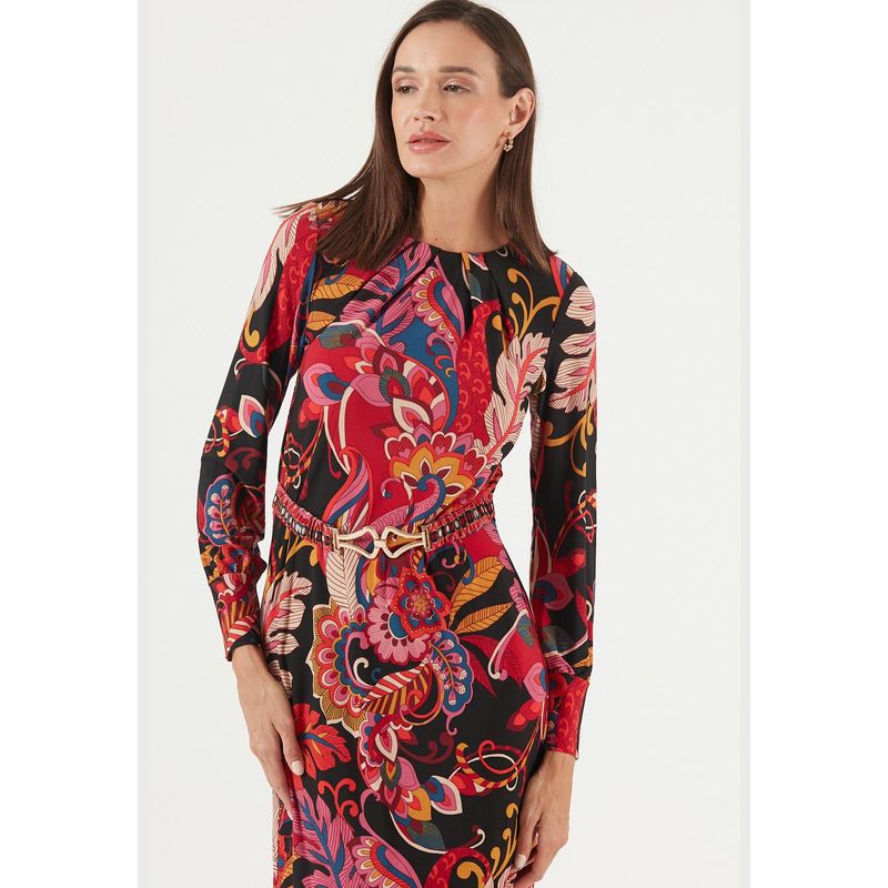 PRIVILEGE - Vestido rojo estampado PRIVILEGE