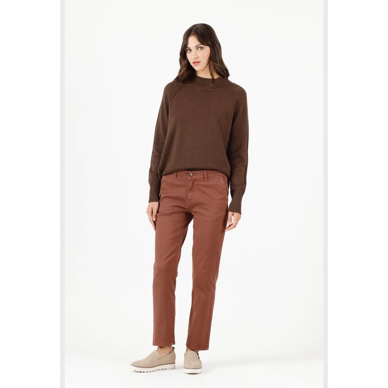 PRIVILEGE - Pantalon slim fit cafe PRIVILEGE