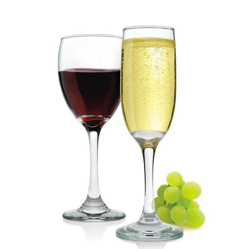 GENERICO - Set 12 Copas Vino Tinto Y Champagne Versalles Vidrio Cristar